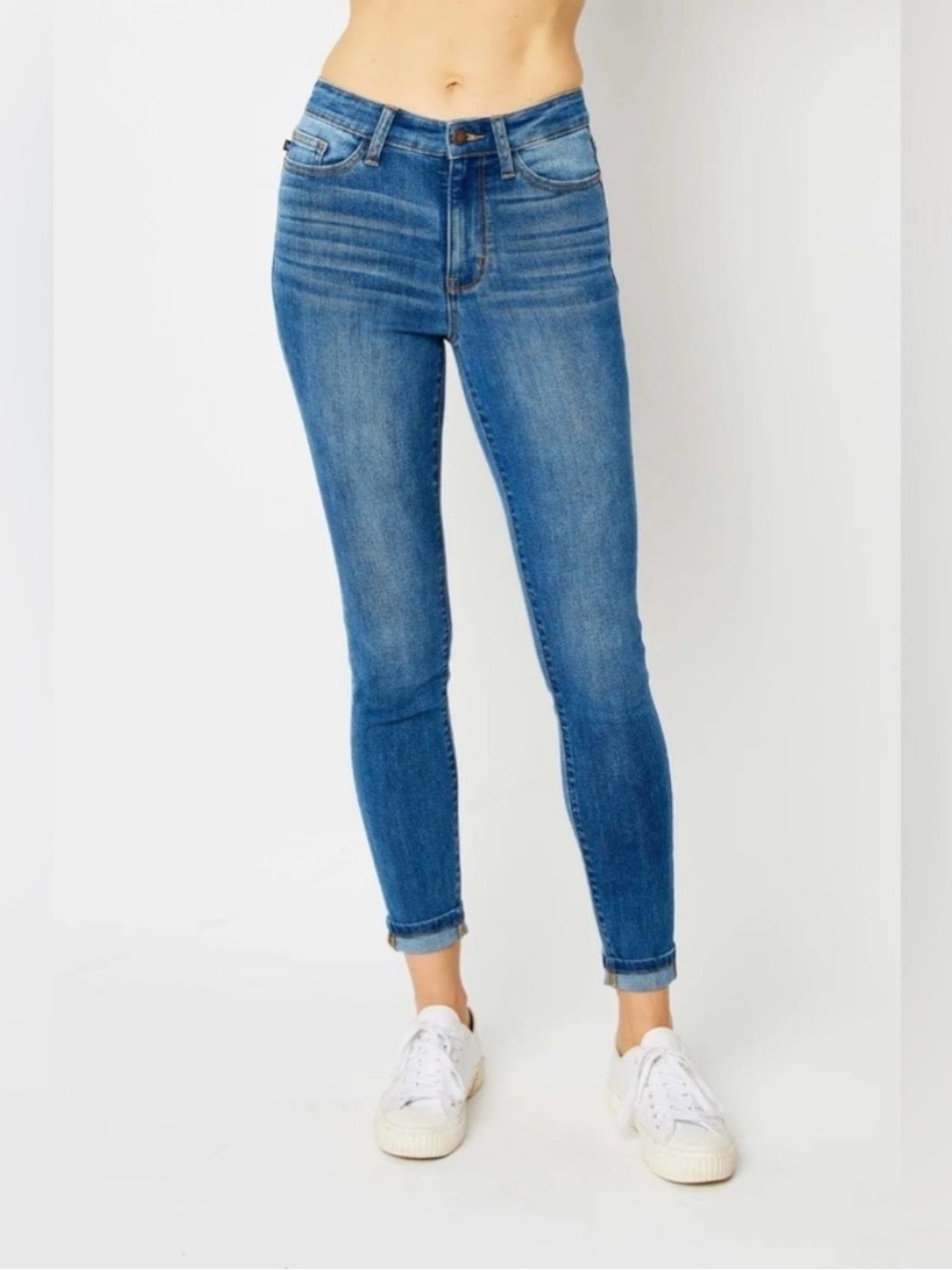 NWT Judy Blue High Rise Cuffed Hem Skinny Jeans size 24W